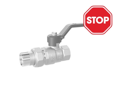 LD Pride. Brass ball valve | Female/Straight union DN 32 PN 25 | Lever handle