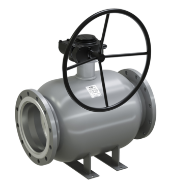 LD. Shut-off fully-welded reduced bore ball valve with Horizontal Gearbox | Flange/Flange DN 125 PN 25 | Carbon steel | GOST