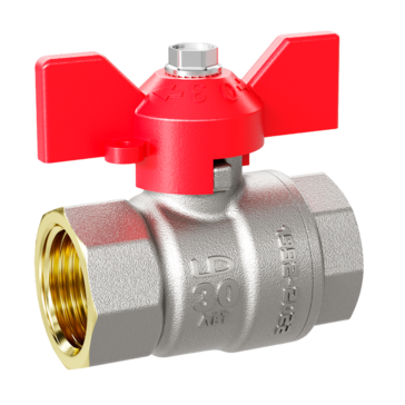 LD Pride. Brass ball valve | Female/Female DN 32 PN 25 | T-handle (Red)