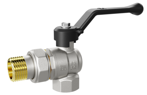 LD Pride. Brass angle ball valve | Female/Straight union DN 15 PN 40 | Lever handle