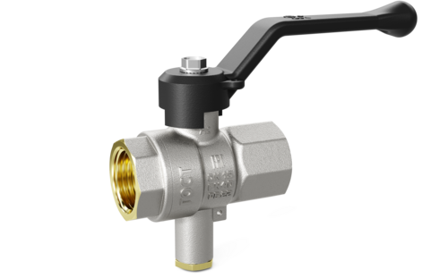 LD Pride. Brass ball valve for temperature sensor | Female/Female DN 15 PN 40 | Lever handle