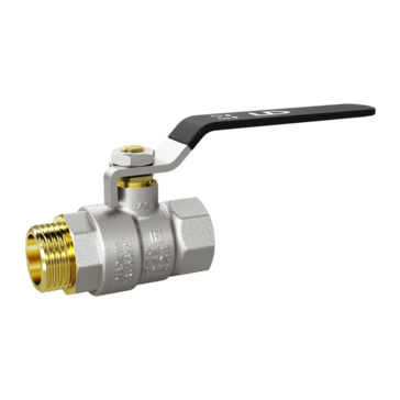 LD Pride. Brass ball valve | Female/Male DN 40 PN 25 | Steel Lever handle