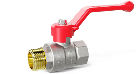 LD Pride. Brass ball valve | Female/Male DN 20 PN 40 | Lever handle (Red)