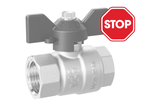 LD Pride. Brass ball valve | Female/Female DN 32 PN 25 | T-handle (Red)