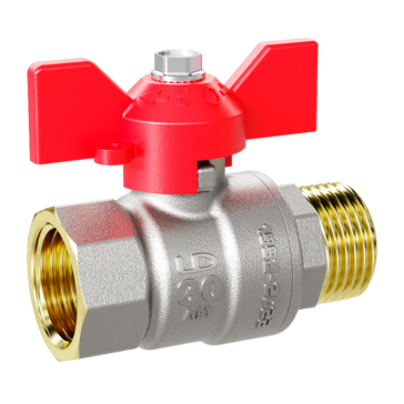 LD Pride. Brass ball valve | Female/Male DN 32 PN 25 | T-handle (Red)