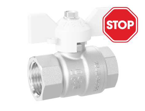 LD Pride. Brass ball valve | Female/Female DN 32 PN 25 | T-handle (White)