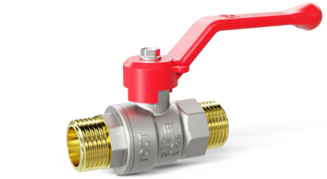 LD Pride. Brass ball valve | Male/Male DN 25 PN 40 | Lever handle (Red)